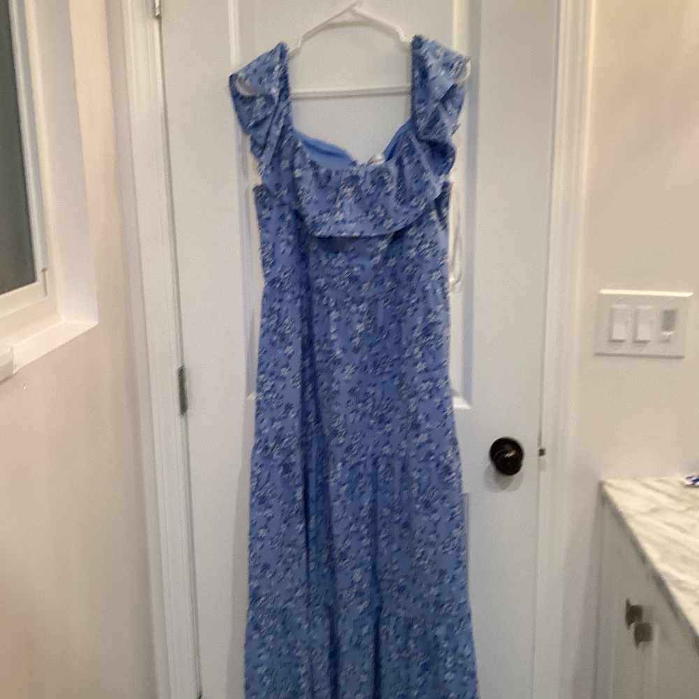 Blue and white flower dress